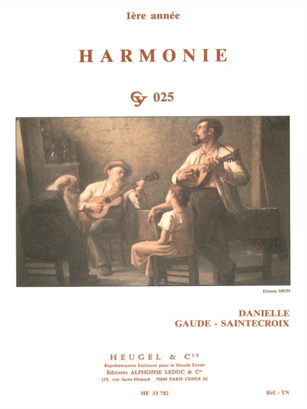 Gaude Saintecroix Harmonie 1ere Annee Cy025 Music Theory Book