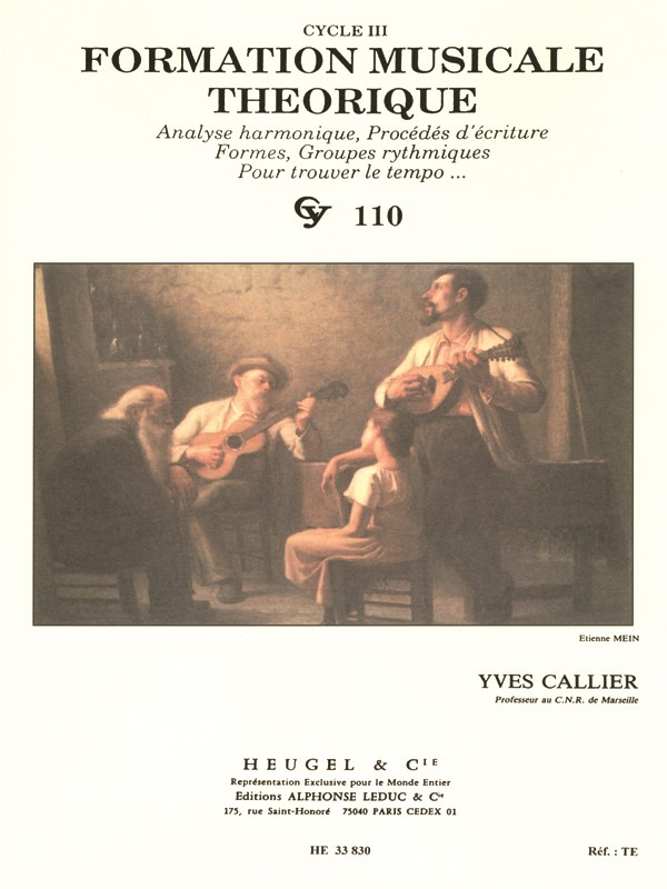 Callier Formation Musicale Theorique Cycle Iii Cy110 Book