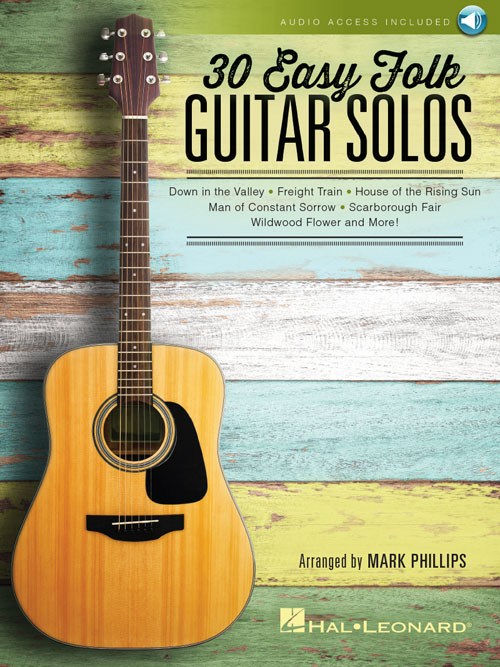 30 Easy Folk Guitar Solos (Book/Online Audio)