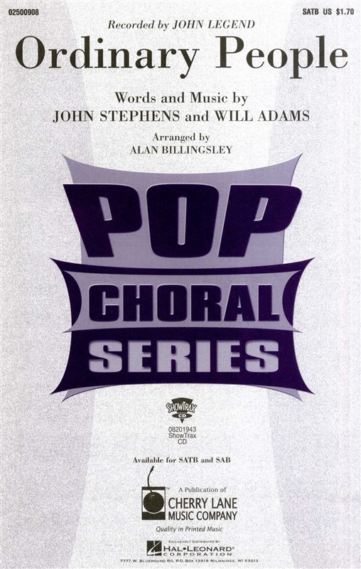 John Legend: Ordinary People (SATB)