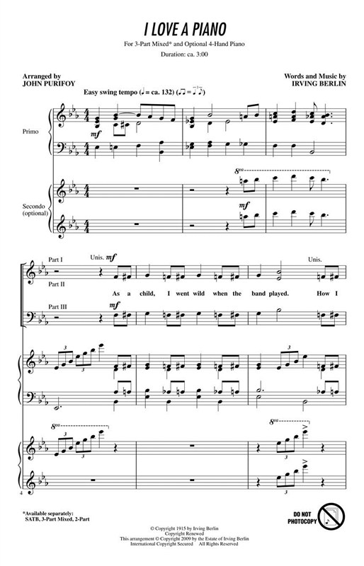 Choral Series: I Love A Piano - Irving Berlin