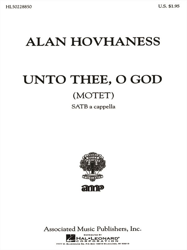 Unto Thee O God Motet A Cappella