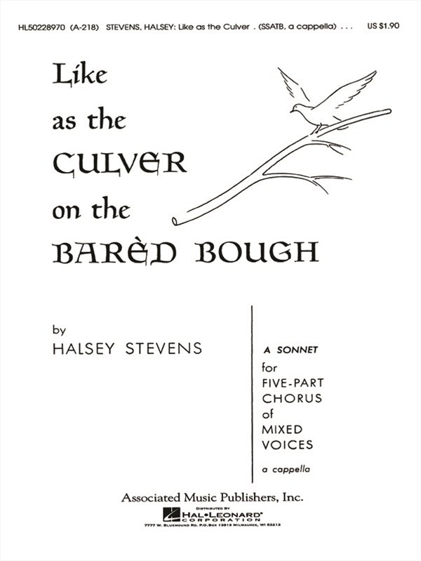 Like As The Culver On The Bared Bough A Cappella