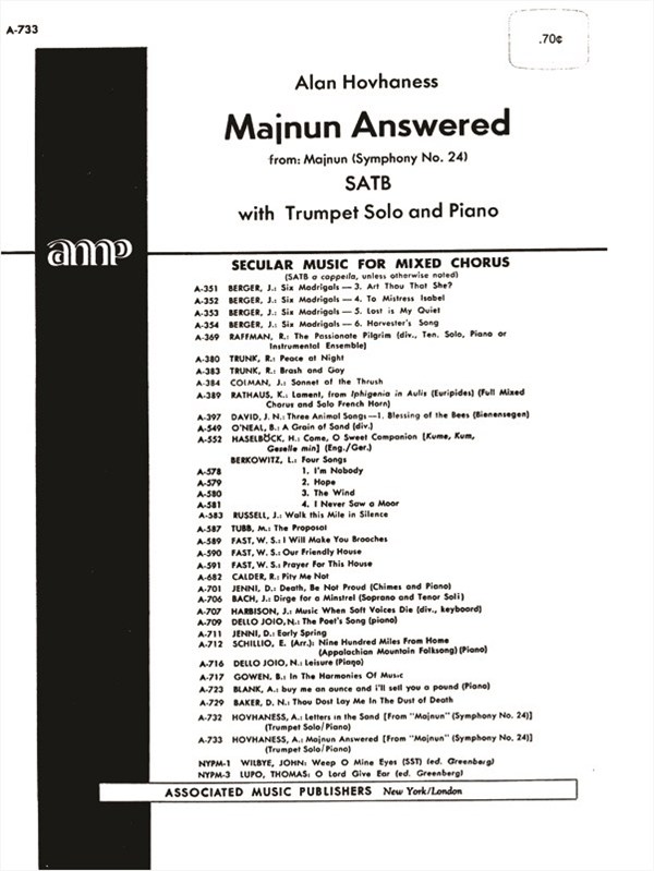 Majnun Answered From Maj Nun Symph. #24 With Trumpet Solo And Piano