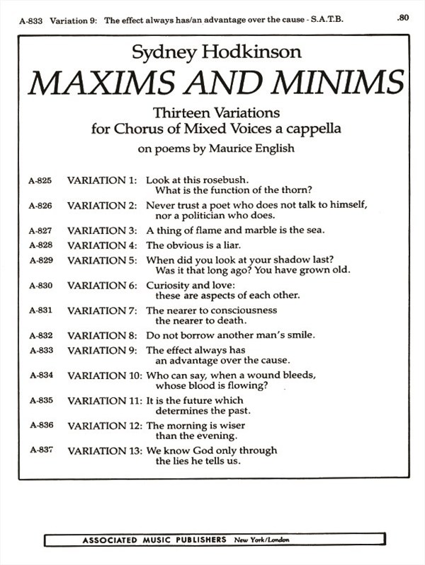 Effect Always Has-var 9 An Advantage Over The Cause (from Maxims And Minuums)