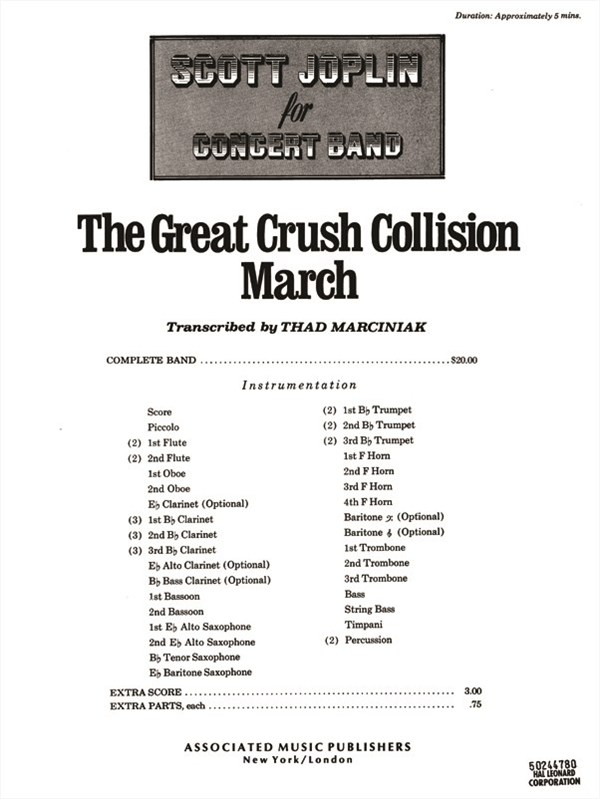 Great Crush Collision Mrch Scscore For Concert Band