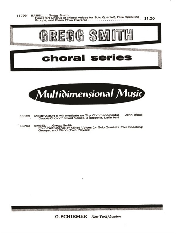 Babel SATB/2pnos Solo Qt/5 Speaking Groups