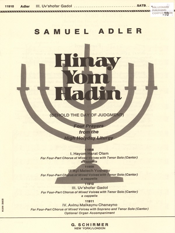 Uv'shofar Gadol Unaccompt Solo-Cantor Acappella