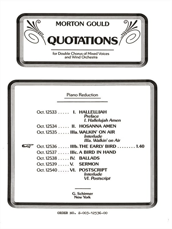 Early Bird From Quotations With Orchestra