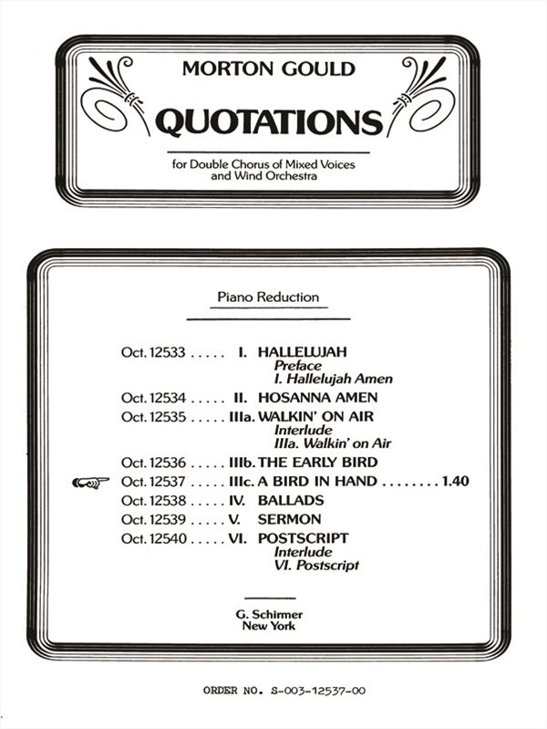 Bird In Hand From Quotations With Orchestra