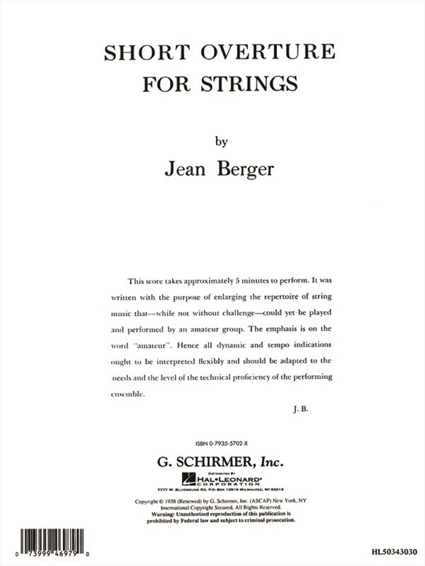 Short Overture for Strings