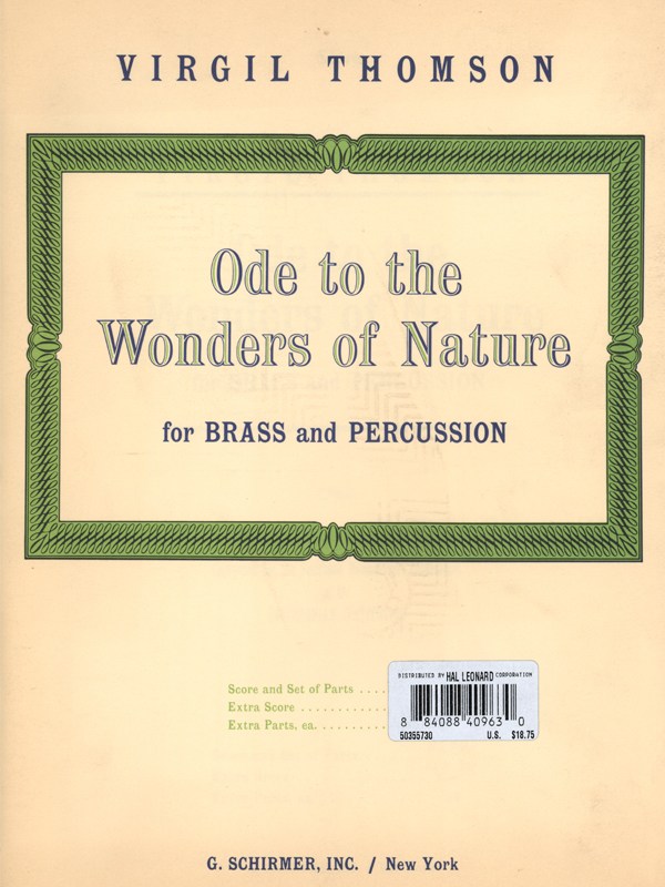 Ode To The Wonders Of Nature - Brass & Percussion - Complete Set