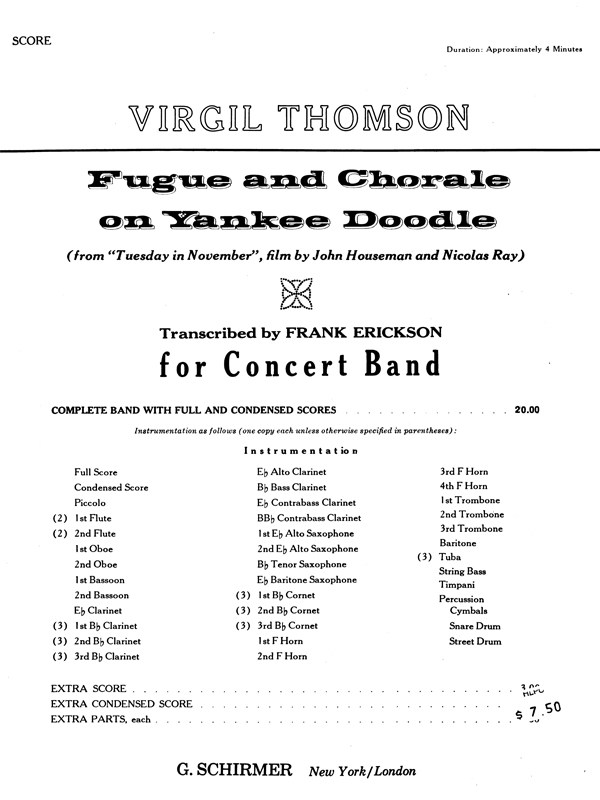 Fugue And Chorale On Yankee Doodle - Full Score