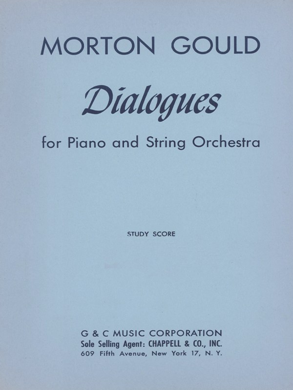 Dialogues For Piano And String Orchestra Study Score