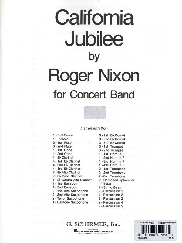 California Jubilee Band Score