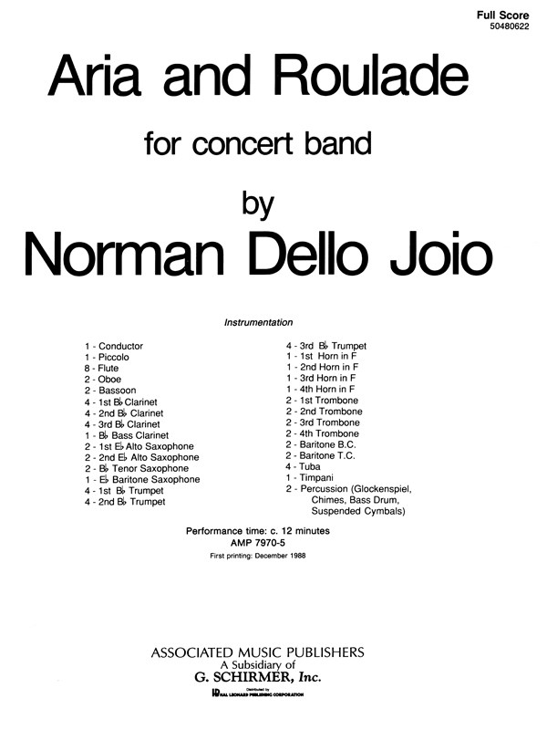 Aria & Roulade Score Con Band