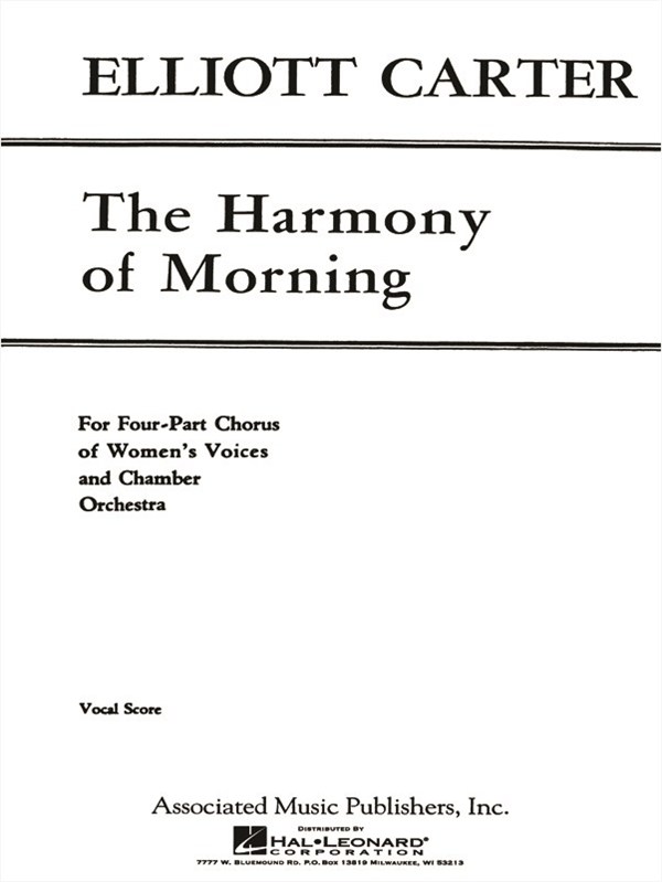 Harmony Of Morning - SSAA/Pnovocal Score
