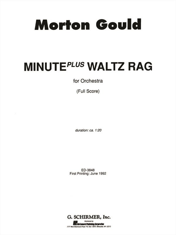 Minute Plus Waltz Rag Full Score