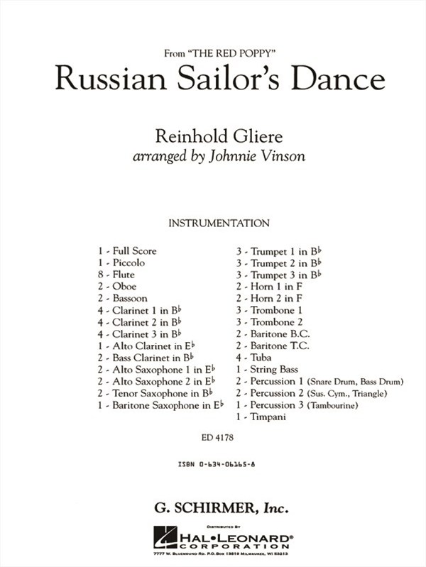 Russian Sailor's Dance - Gr3 Cb - Full Score