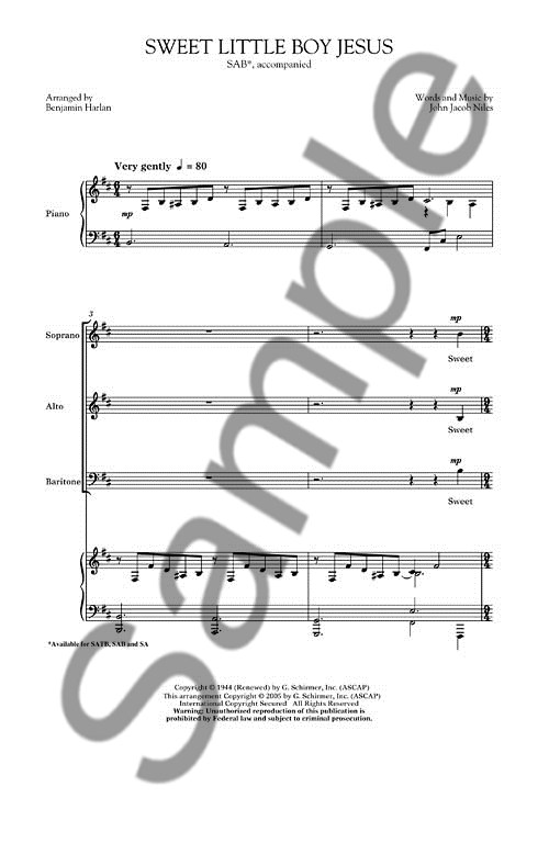John Jacob Niles: Sweet Little Boy Jesus (Arr. Benjamin Harlan)