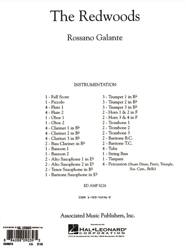 Galante Rossano The Redwoods Full Score
