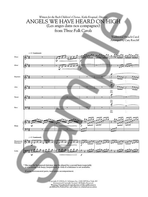 Arr. Cary Ratcliff: Angels We Have Heard On High (Les Anges Dans Nos Compagnes)