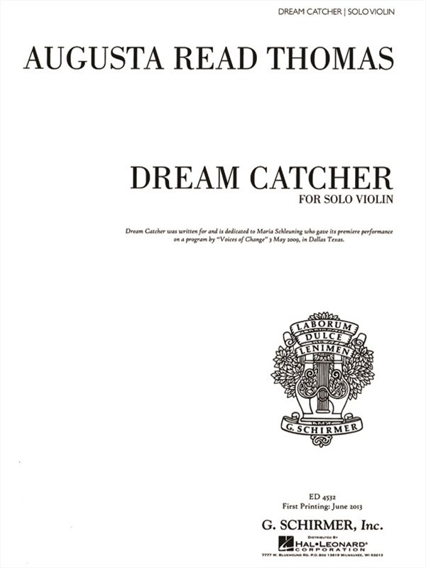 Thomas Augusta Read Dream Catcher Solo Violin Book