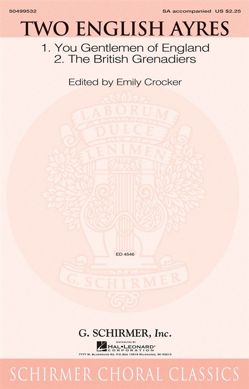 Arr. Emily Crocker: Two English Ayres (SA)
