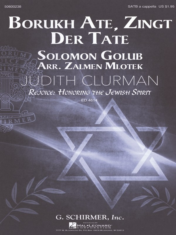 Golub Solomon Borukh Ate Zingt Der Tate Satb A Cappella