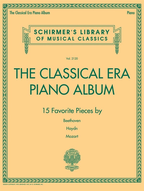 Schirmer's Library Of Musical Classics Volume 2120: The Classical Era Piano Album