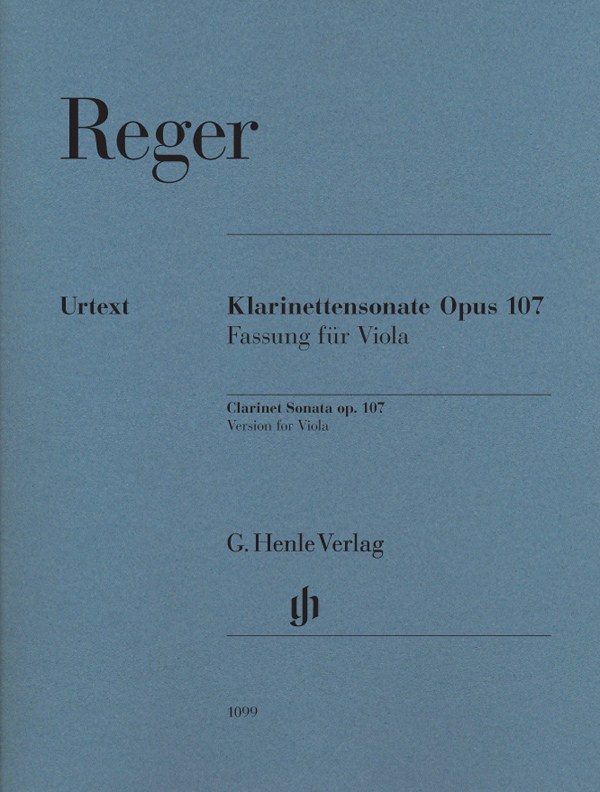 Max Reger: Clarinet Sonata Op.107 - Version For Viola (Urtext)