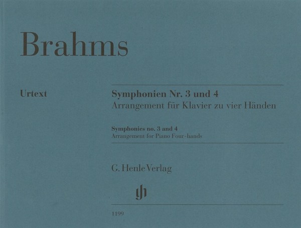 Johannes Brahms: Symphonies No. 3 And 4 - Arrangement For Piano Four-Hands