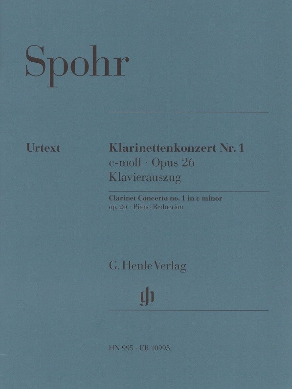 Spohr Louis Clarinet Concerto No.1 In C Minor Op. 26 Clt/Pf Urtext Bk