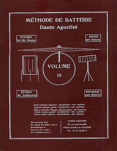 Dante Agostini: Methode De Batterie: Techniques Supérieures - Volume 3