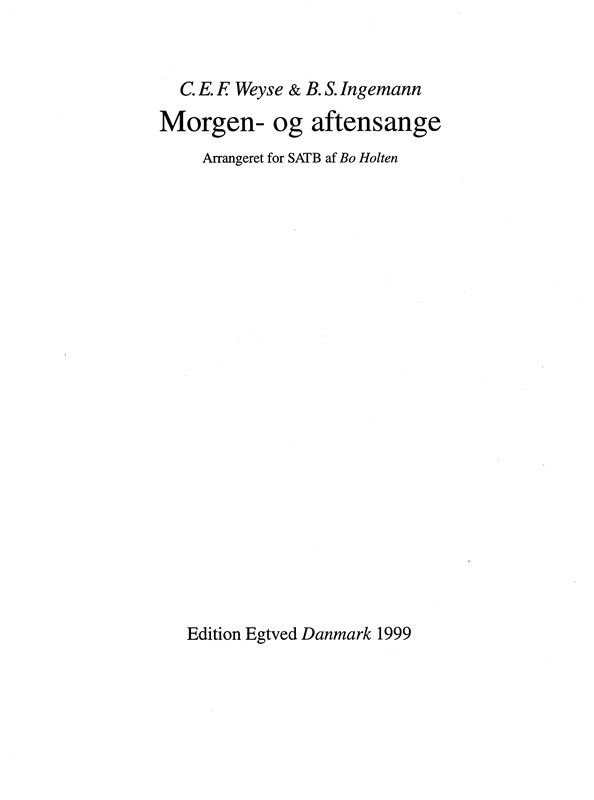 MORGEN- OG AFTENSANGE