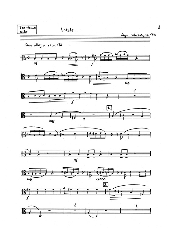 Vagn Holmboe: Notater Op. 140 (Parts)