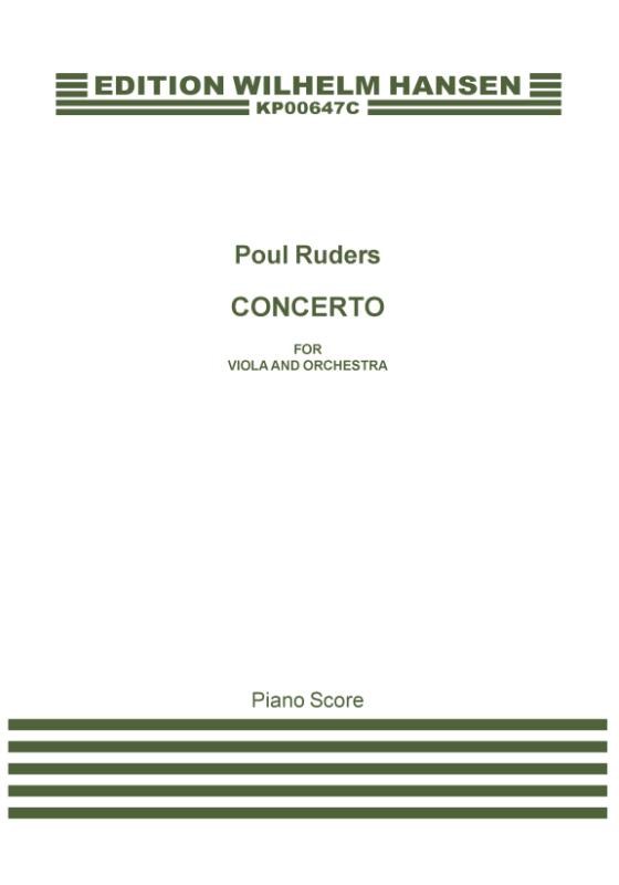 Poul Ruders: Concerto For Viola And Orchestra (Piano Reduction)