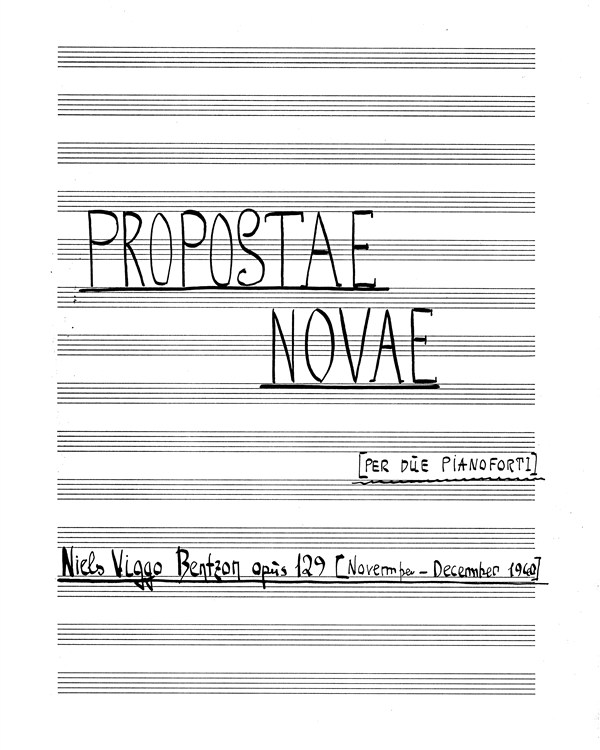 Propostae Novae Op. 129, Kopi