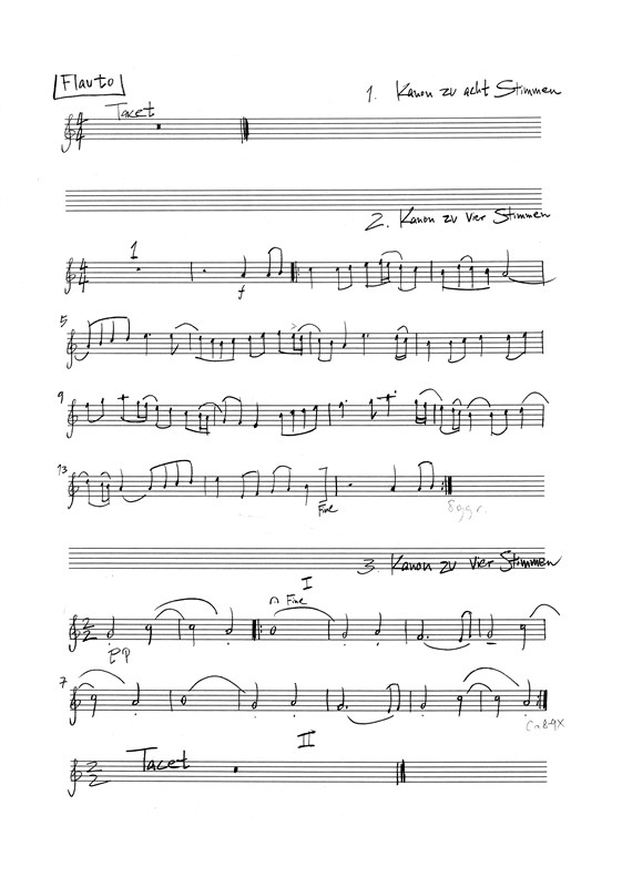 J. S. Bach: 8 Canons (Parts)