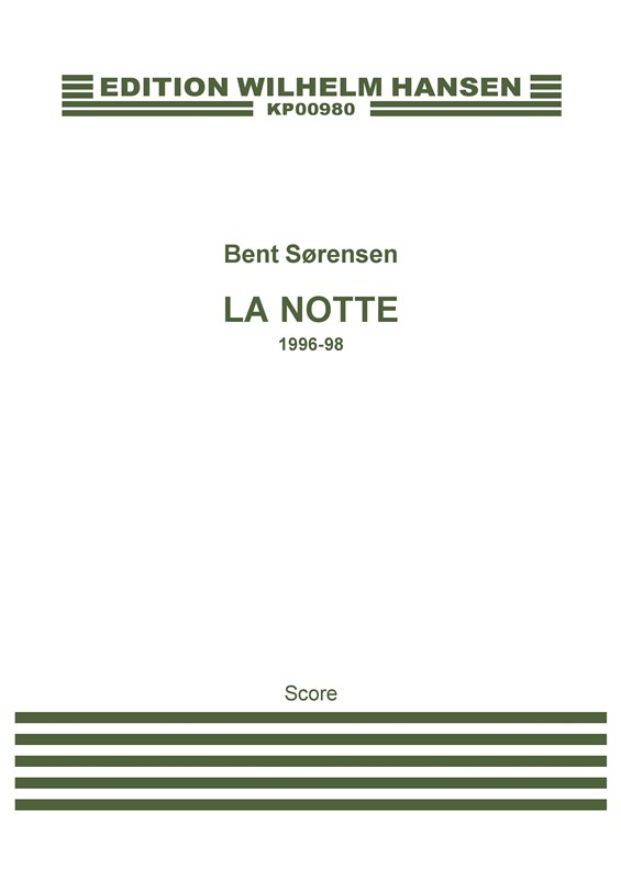 Bent Sørensen: 'La Notte' Piano Concerto (Score)