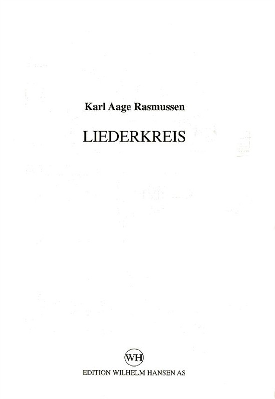 Karl Aage Rasmussen: Liederkreis (Parts)