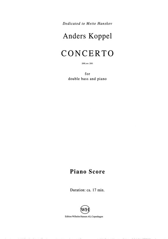 Koppel Concerto For Double Bass Sc