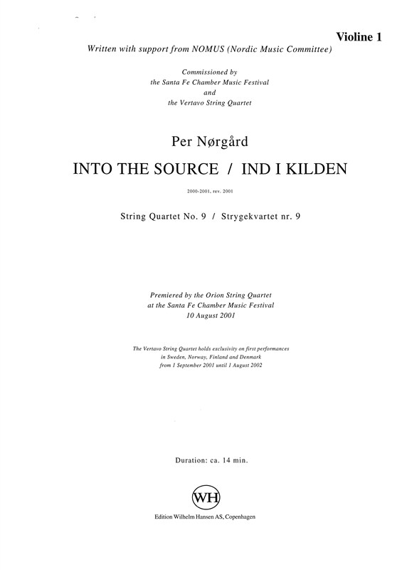 Per Nørgård: String Quartet No.9 - Into The Source (parts)