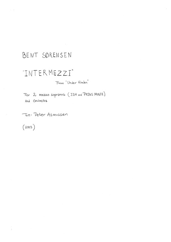Sorensen Intermezzi Fra Himlen F/S
