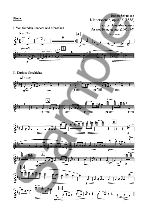 Robert Schumann: Kinderszenen (Arr. Hans Abrahamsen) Parts