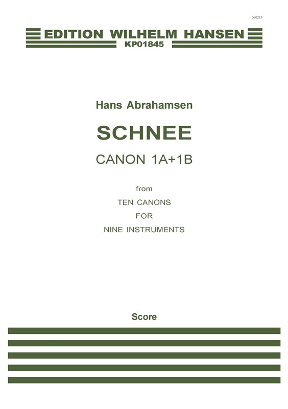 HANS ABRAHAMSEN SCHNEE, CANONS 1A+1B SC
