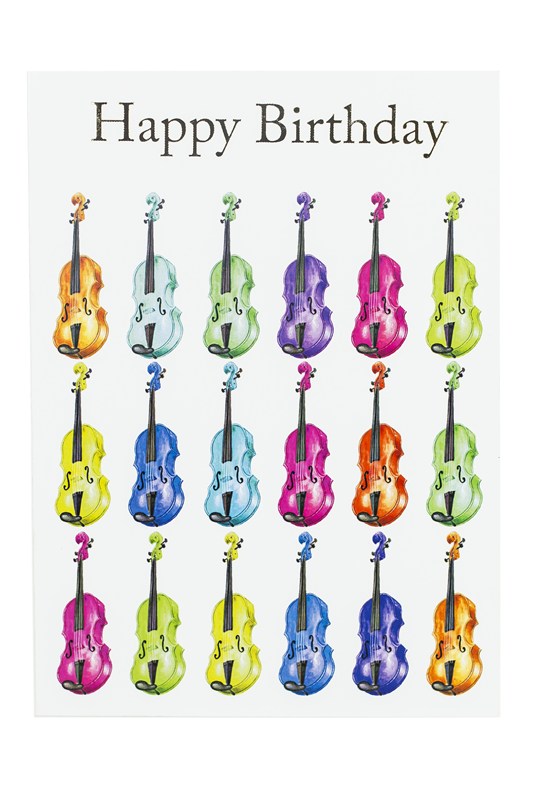 Little Snoring: 7” x 5" Happy Birthday Card - Jazzy Violin Design