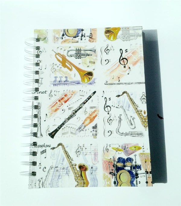 Little Snoring Gifts: A6 Hardback Spiral Bound Notebook - Musical Instruments