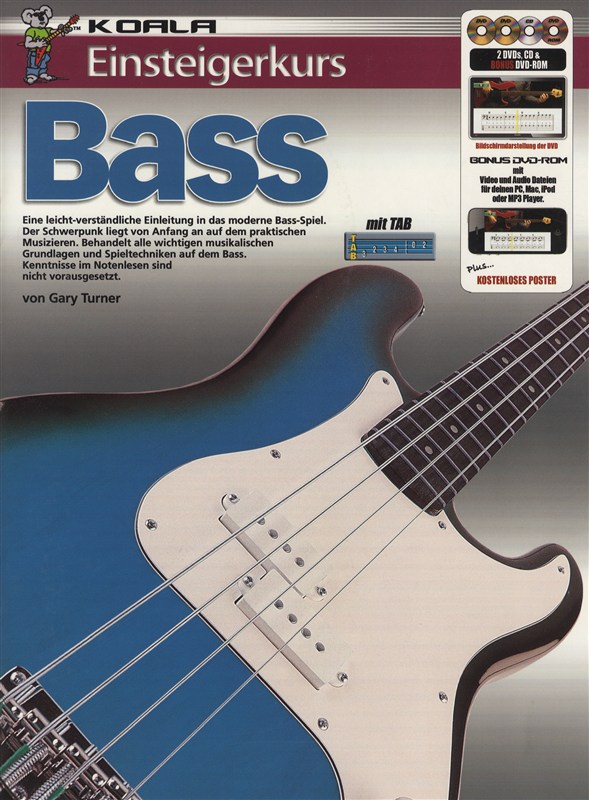 Einsteigerkurs Bass Bgtr Bk/Cd/Dvd
