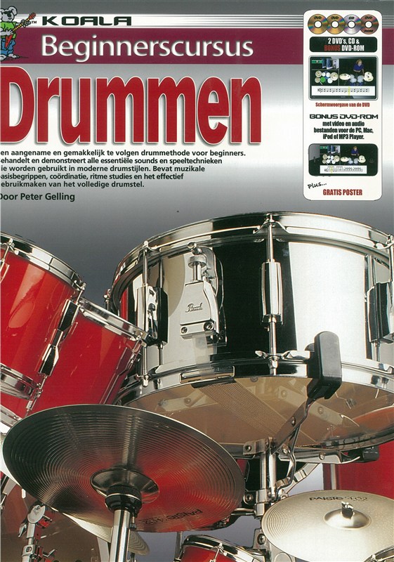 Peter Gelling: Beginnerscursus Drummen (Book/CD/2 DVDs/DVD-ROM)